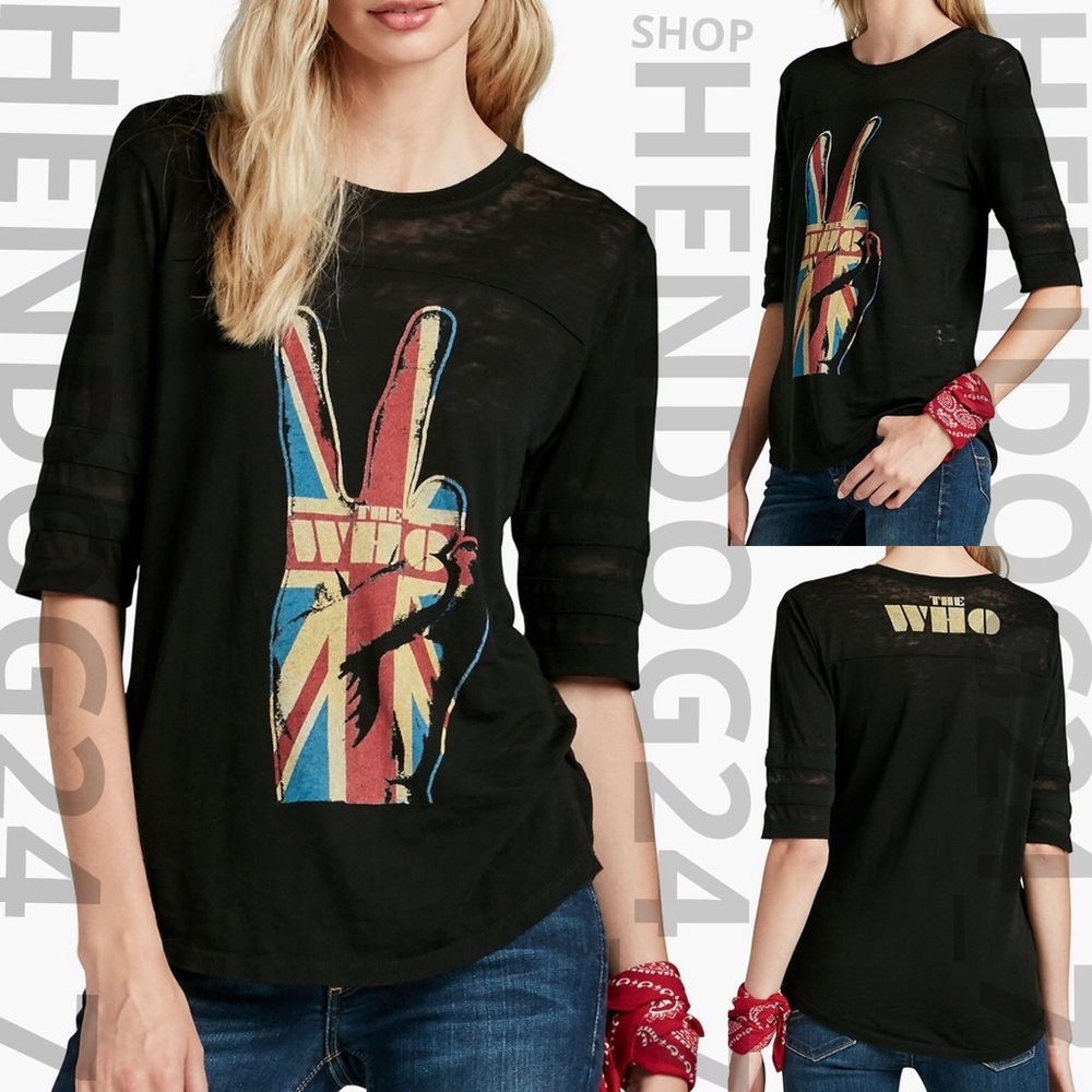 LUCKY BRAND THE WHO WOMEN’S FOOTBALL TEE